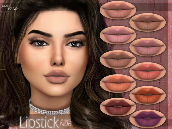 Sims 4 — [MH] Lipstick N06 by MagicHand — --16 available colors-- --Compatible with HQ settings-- --CAS thumbnail-- Have