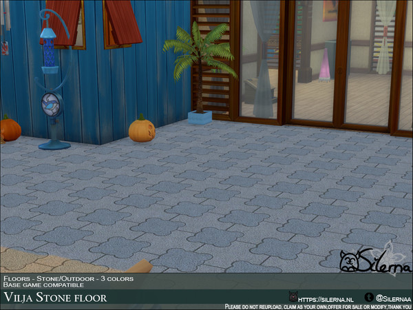 Sims 4 — Vilja Stone Floor by Silerna — Amazing outdoor tiles to create a garden,terrace or patio. In 3 different colors
