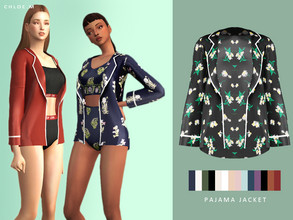 Sims 4 — ChloeM-Pajama jacket by ChloeMMM — **14 colors ** New mesh by me. ** Recolor is allowed but PLEASE DO NOT