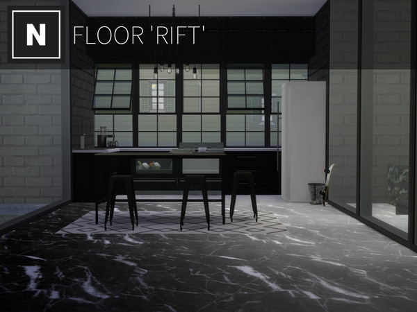 Sims 4 — netsims - rift - floors by networksims — Black and white marble floors