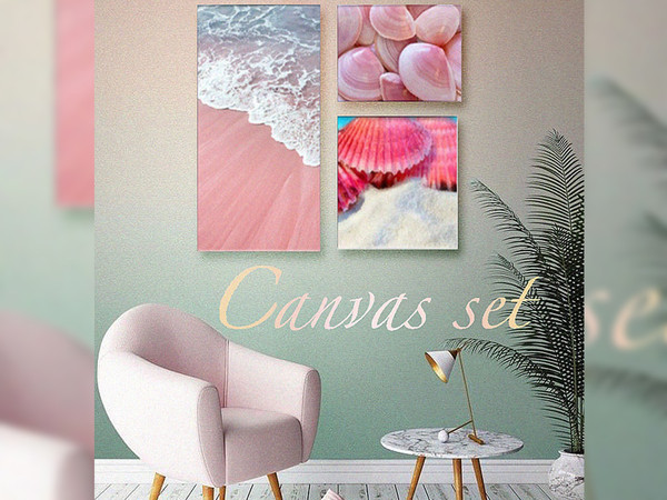 Sims 4 — Canvas Art - REQUIRES KIDS ROOM by disu — This a 3 panel canvas set that comes with 4 different swatches. You
