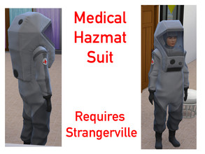 Sims 4 — Covid medical hazmat suit - needs Strangerville by secretlondon — Full hazmat suit with red cross for