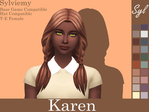Sims 4 — Karen Hair Recolors - Mesh needed by Sylviemy — -Maxis Edit -All Lods -Base Game Compatible -Hat Compatible -T-E