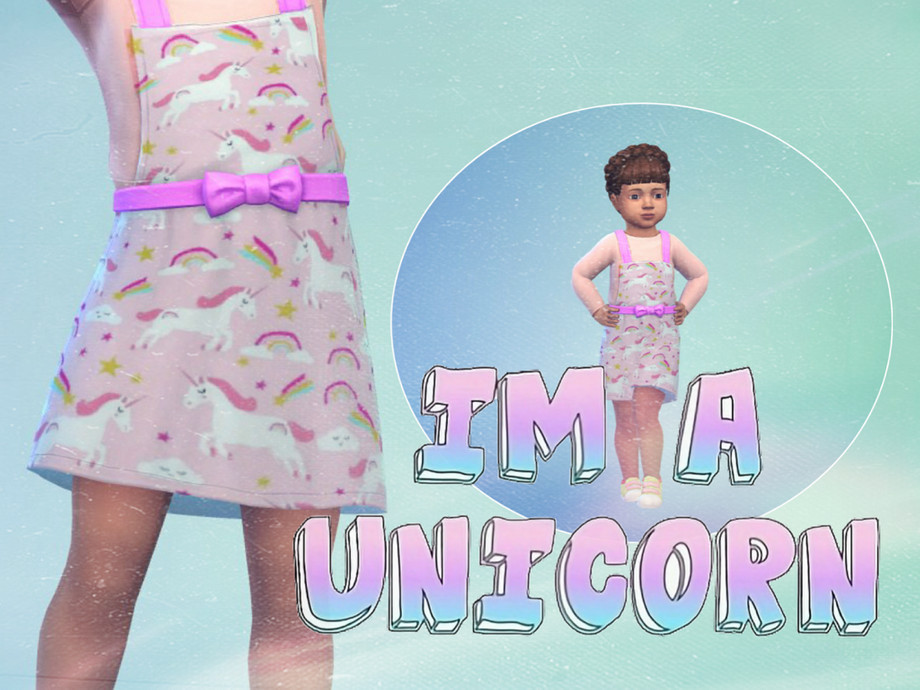 The Sims Resource I'm a Unicorn Toddler Dress Cats & Dogs