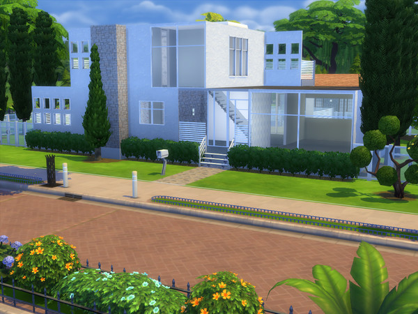 Sims 4 — Bel Air by davidh — Bel Air is a realistic, modern 3 bedroom, 2 bath home on a 40x30 lot in Newcrest. First