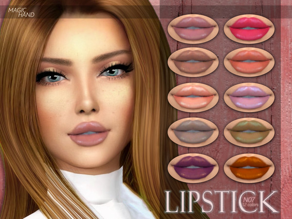 Sims 4 — [MH] Lipstick N07 by MagicHand — --12 available colors-- --Compatible with HQ settings-- --CAS thumbnail-- Have
