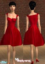 Sims 2 — Red Taffeta by SIMplyCurvy — A playful party gown in deep red taffeta. You must download the mesh (under adult