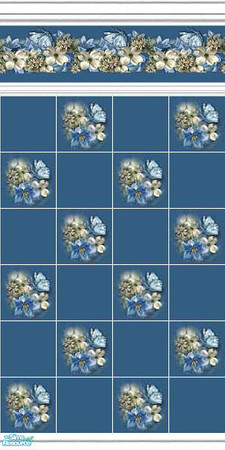 Sims 2 — Blue butterflies 2 by devilishdawn — Has a matching floor