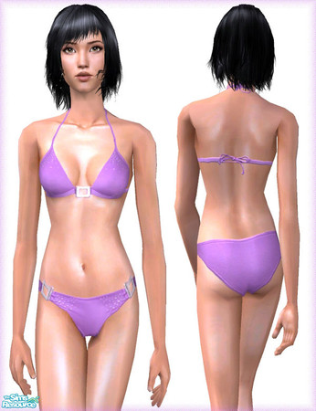 Sims 2 — Crystal Clear - Purple Bikini by Tiara — Based on a real Moontide(tm) bikini - no mesh needed