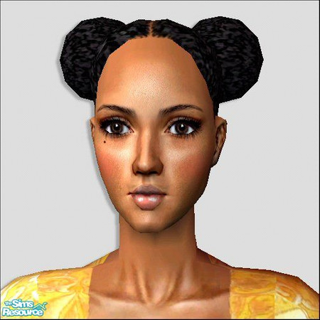 Sims 2 — Afro Puffs [Black] by Lola — Part Of My Afro-Carribean Collection. Two High Pigtail Like Afro Puffs With A Nice