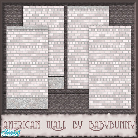 Sims 2 — America 1st. Set by Babybunny — Wall rose Brick