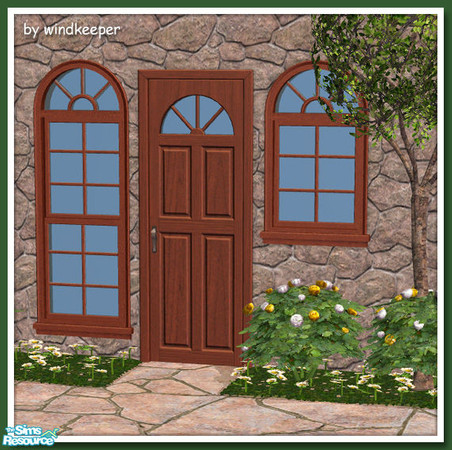 Sims 2 — Long Island Door - dark wood by Windkeeper — Recolor of Long Island Door from this set. Will also work for Long