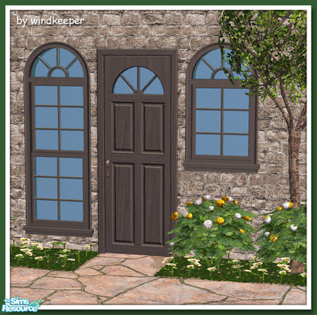 Sims 2 — Long Island Door - black by Windkeeper — Recolor of Long Island Door from this set. Will also work for Long