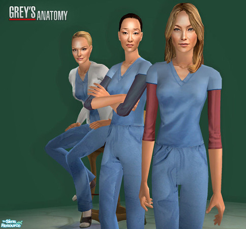 Sims 2 — Grey's Anatomy - Grey,Yang&Stevens by Jirka — A partial cast of ABC's hit tv-show Grey's Anatomy. The set