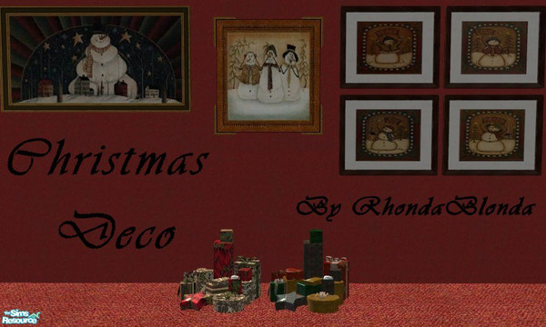 Sims 2 — Christmas Deco by RhondaBlonda — One last set of Christmas Deco until next Christmas season. 3 paintings and 2