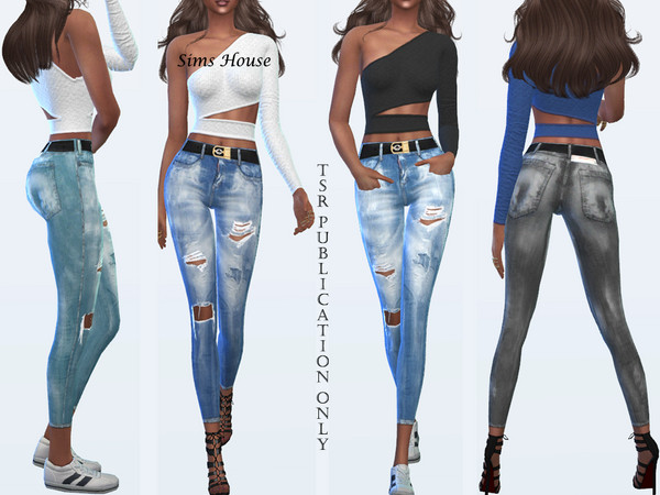 The Sims Resource - Women's ripped jeans 7.8