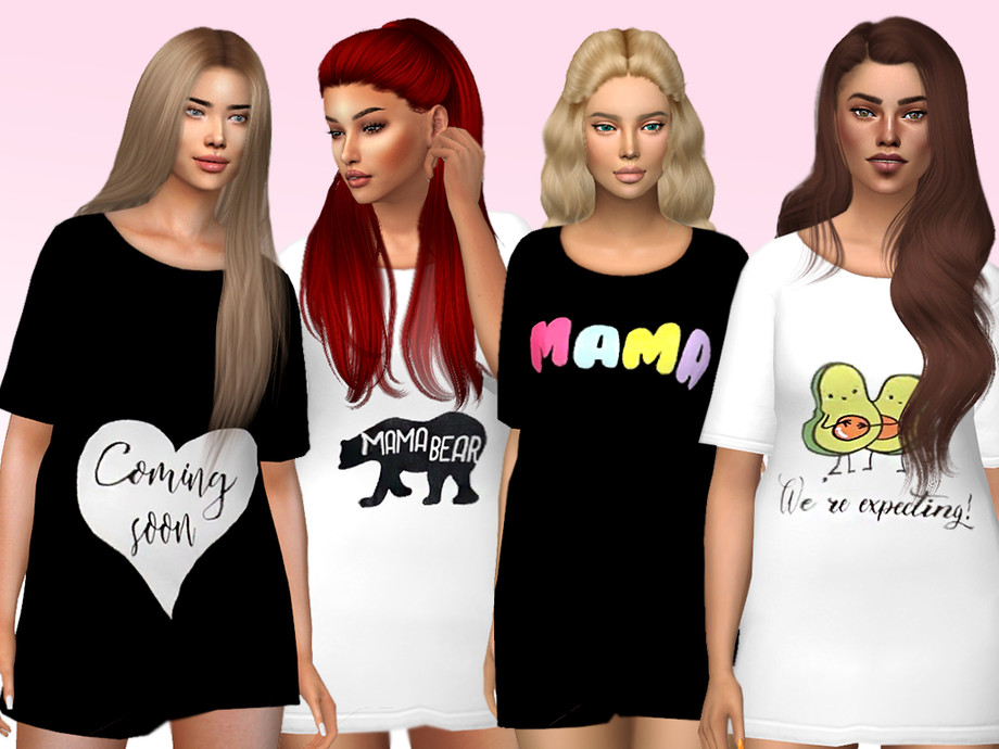 The Sims Resource - 'Mama' Long Tees - mesh needed