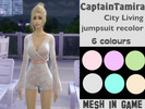 Sims 4 — City Living jumpsuit recolour by CaptainTamira — This is my new recolour. I hope you like it! 6 colours Mesh in
