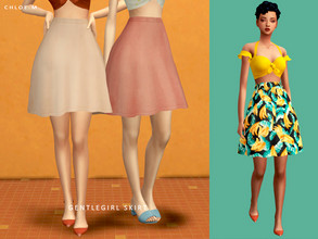 Sims 4 — ChloeM-GentleGirl Skirt by ChloeMMM — **14 colors ** New mesh by me. ** Recolor is allowed but PLEASE DO NOT