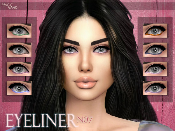 Sims 4 — [MH] Eyeliner N01 by MagicHand — --12 available colors-- --Compatible with HQ settings-- --CAS thumbnail-- Have
