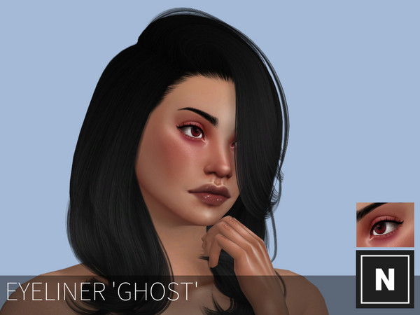 Sims 4 — netsims - ghost - eyeliner by networksims — Thin black eyeliner with a small wing