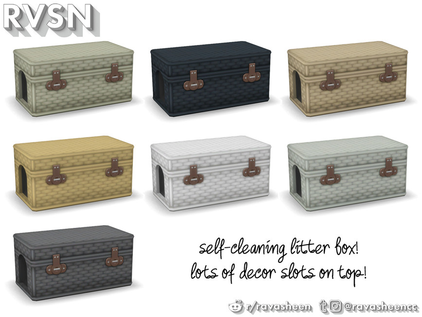 The Sims Resource Meowdern Trunk Litter Box Left