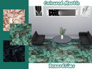 Sims 4 — Coloured Marble Floor by RenardSims — A smooth marble floor in turquoise, pink, and black. Found in Tile and