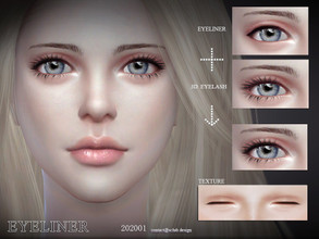 Sims 4 — S-Club LL ts4 eyeliners 202001 by S-Club — Eyeliners with lashes, 3 swatches, hope you like, thank you.