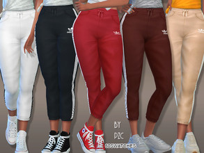 Sims 4 — Adidas Drawstring Joggers(Discover University EP Required) by Pinkzombiecupcakes — -Adidas Drawstring Joggers