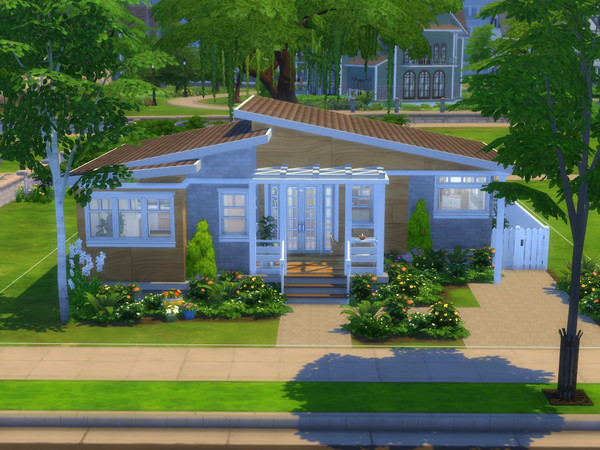 Sims 4 — Tiny Home Big Yard by FancyPantsGeneral112 — This is a tiny home with a big yard and a pool. It has one bedroom