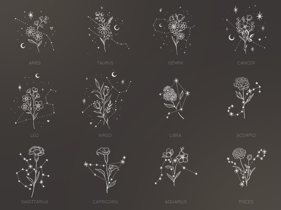 The Sims Resource - Floral Constellations tattoos