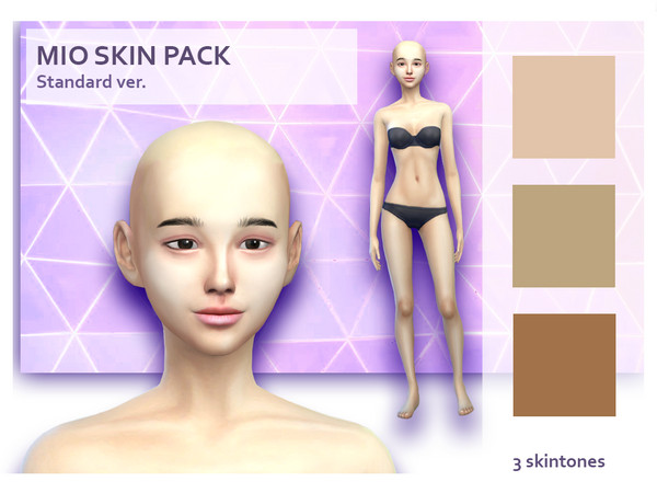 Sims 4 — MIO Skin Pack - Standard by Saesoli — New skinpack for sims 4 3 different colors swatches