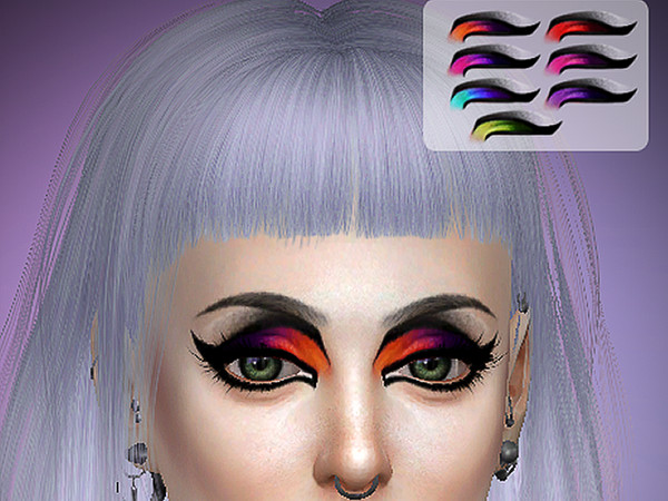 Sims 4 — [ThaisHerrera] Eyeshadow_NeonGoth by thaisherrera — Eyeshadows with 7 swatches. My first mod, I hope you like
