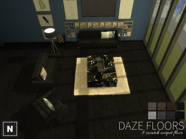 Sims 4 — netsims - daze floors by networksims — Carpet floors in 8 colour swatches.
