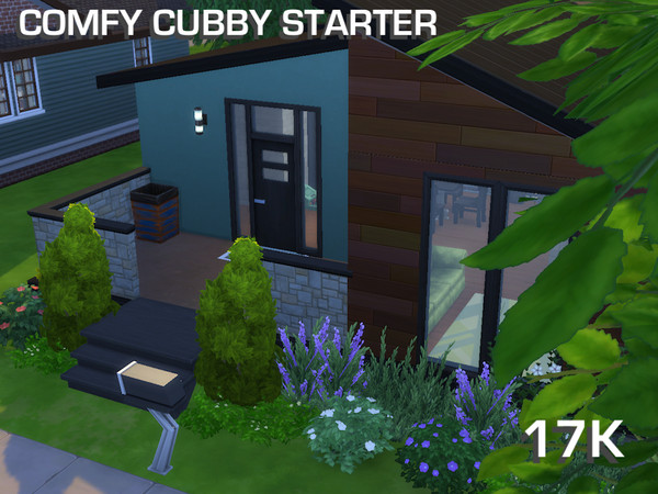 Sims 4 — Comfy Cubby Starter 17K by Biotic_Blue_Simmer — Modern starter home. Originally built in Newcrest for a
