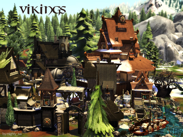 Sims 4 — Vikings by VirtualFairytales — How could you ever know, it was a dark, brutal time, when you find this village