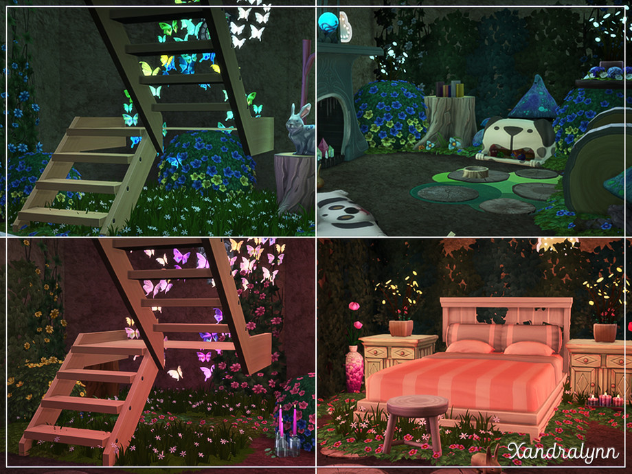 The furnished bedrooms with ladders in flower bunny forest 