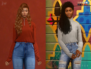 Sims 4 — Carly Jumper by jwofles-sims — a tucked jumper/sweatshirt with a zipped turtleneck and long sleeves :) - 12