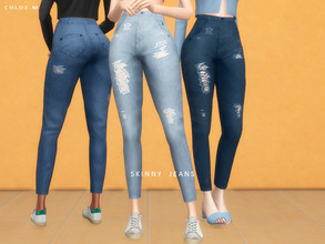 Sims 4 — ChloeM-Skinny Jeans by ChloeMMM — **12 colors ** New mesh by me. ** Recolor is allowed but PLEASE DO NOT include