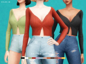 Sims 4 — ChloeM-Knitted Shirt by ChloeMMM — **12 colors ** New mesh by me. ** Recolor is allowed but PLEASE DO NOT