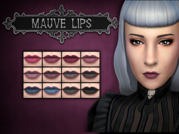 Sims 4 — Mauve Lips by Batterfang — Cool tones of some base game lipstick.
