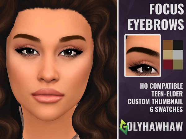 Sims 4 — Focus Eyebrows by Golyhawhaw — Eyebrows based off of Ariana Grande's. Required for my Ariana sim download. 6