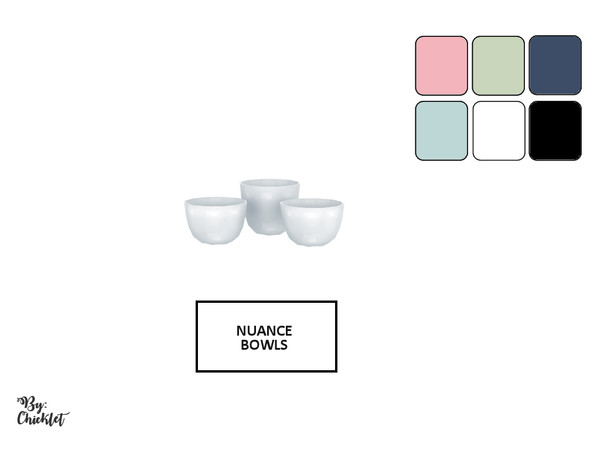 Sims 4 — Nuance 3 Bowls Deco by Chicklet — Part of the Nuance Dining Room Set Includes: 3 Bowls Deco, 6 Swatches