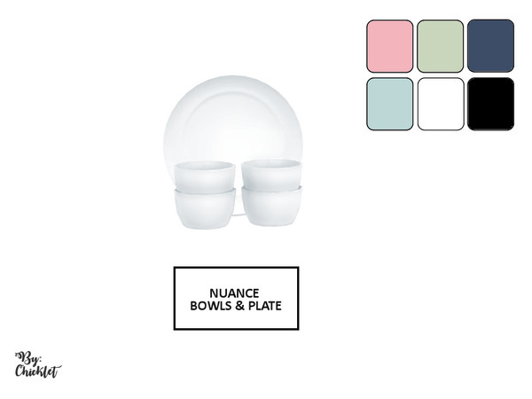 Sims 4 — Nuance Bowls and Plate Deco by Chicklet — Part of the Nuance Dining Room Set Includes: Bowls and Plate Deco, 6