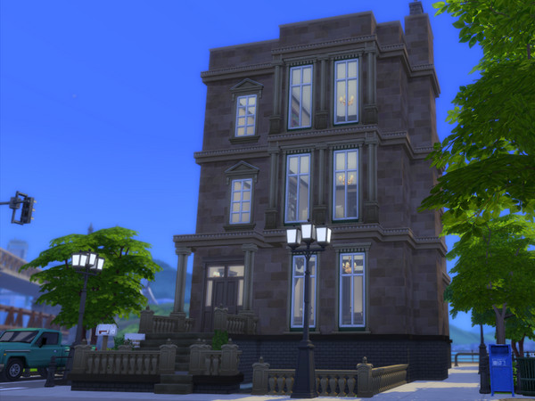 Sims 4 — The Brownstone-Elementary by Emyclarinet — This home is inspired by The Brownstone from the Show Elementary TV.