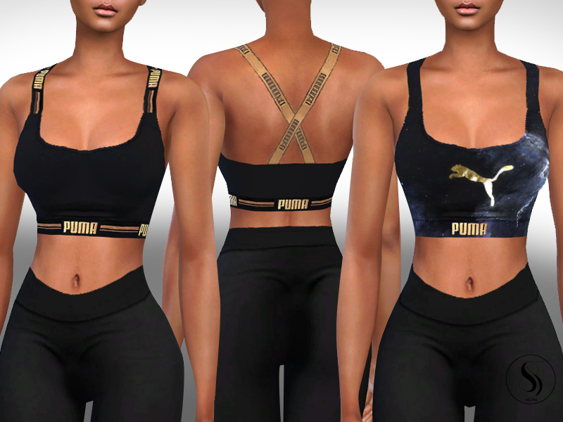 The Sims Resource - Golden Printed Athletic Bras