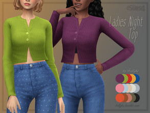 Sims 4 — Trillyke - Ladies Night Top by Trillyke — Ribbed top with two buttons on front. Inspired by Red Velvet's Seulgi.