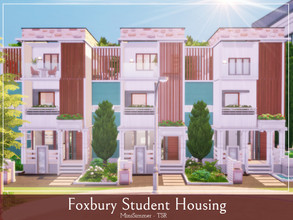 Sims 4 — Foxbury Student housing  by Mini_Simmer — This lot consists of three town houses out of which two are fully
