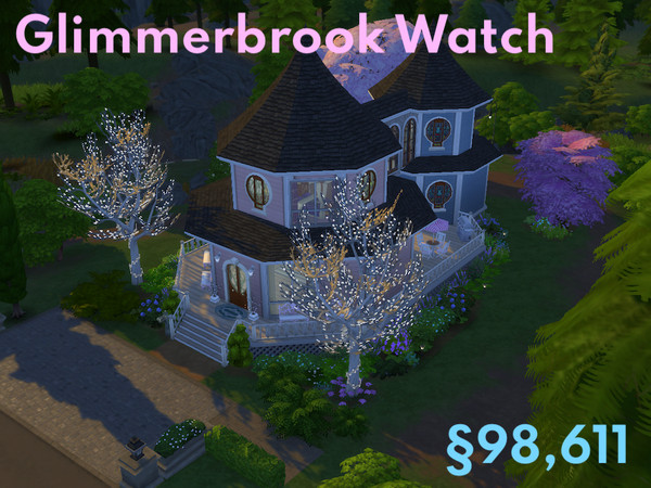 Sims 4 — Glimmerbrook Watch NO CC by Biotic_Blue_Simmer — Glimmerbrook Watch is a two-story home ideal for a spellcaster