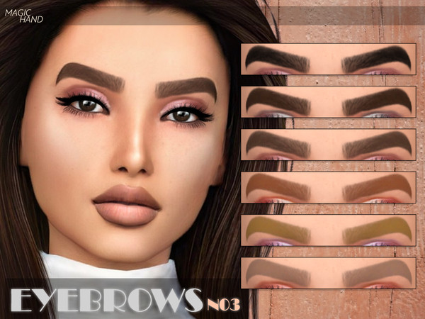 Sims 4 — [MH] Eyebrows N03 by MagicHand — --10 available colors-- --Compatible with HQ settings-- --CAS thumbnail--